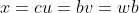 x=cu=bv=wb