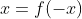 x=f(-x)