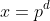 x=p^d