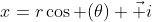 x=r\cos (\theta) \vec i