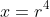 x=r^4