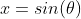 x=sin(\theta)