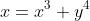 x=x^3+y^4