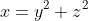 x=y^2+z^2