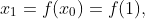 x_{1}=f(x_{0})=f(1),