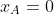 x_{A}=0