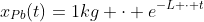 x_{Pb}(t)=1kg \cdot e^{-L \cdot t}