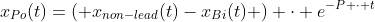 x_{Po}(t)=\left( x_{non-lead}(t)-x_{Bi}(t) \right) \cdot e^{-P \cdot t}