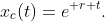 x_{c}(t)=e^{ r t}.