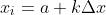 x_{i}=a+k{\Delta}x