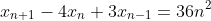 x_{n+1}-4x_n+3x_{n-1}=36n^2
