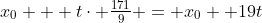 x_0 + t\cdot \tfrac{171}{9} = x_0+ 19t
