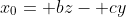 x_0= bz- cy