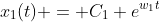 x_1(t) = C_1 e^{w_1t}