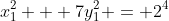 x_1^2 + 7y_1^2 = 2^4
