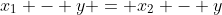 x_1 - y = x_2 - y