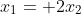 x_1= 2x_2