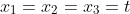 x_1=x_2=x_3=t