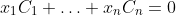 x_1C_1+\ldots+x_nC_n=0