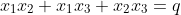 x_1x_2+x_1x_3+x_2x_3=q