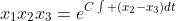 x_1x_2x_3=e^{C\int (x_2-x_3)dt}