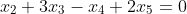 x_2+3x_3-x_4+2x_5=0