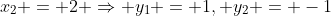 x_2 = 2 \Rightarrow y_1 = 1, y_2 = -1