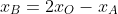 x_B=2x_O-x_A
