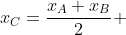 x_C=\frac{x_A+x_B}{2} ~\text{and}~y_C=\frac{y_A+y_B}{2}