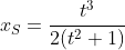 x_S=\frac{t^3}{2(t^2+1)}