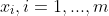 x_i,i=1,...,m