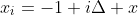 x_i=-1+i\Delta x