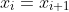 x_i=x_{i+1}
