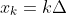 x_k=k\Delta