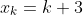 x_k=k+3