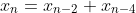 x_n=x_{n-2}+x_{n-4}