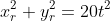 x_r^2+y_r^2=20t^2