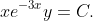 xe^{-3x}y=C.