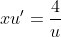 xu'=\frac{4}{u}