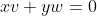 xv+yw=0
