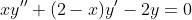 xy''+(2-x)y'-2y=0