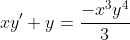 xy'+y=\frac{-x^3y^4}{3}