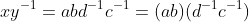 xy^{-1}=abd^{-1}c^{-1}=(ab)(d^{-1}c^{-1})