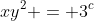 xy^2 = 3^c