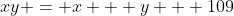 xy = x + y + 109