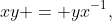 xy = yx^{-1},