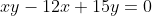 xy-12x+15y=0