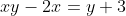 xy-2x=y+3