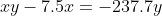 xy-7.5x=-237.7y