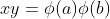 xy=\phi(a)\phi(b)